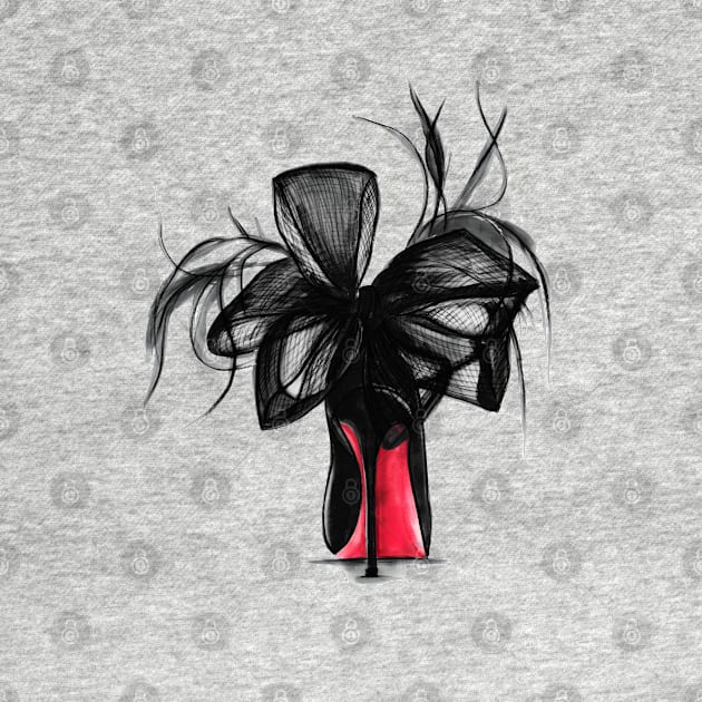 Black Pumps with Fascinator Bows by Svetlana Pelin